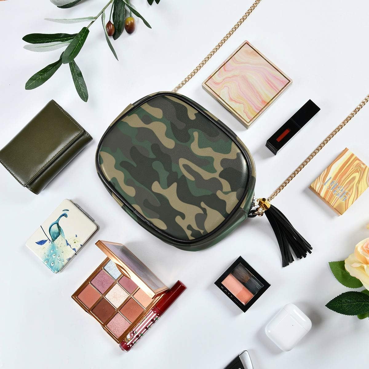 ALAZA Camouflage Military Cross Body Fashion Chain Bag Single Shoulder PU Leather Purse for Women Girls - Image 3