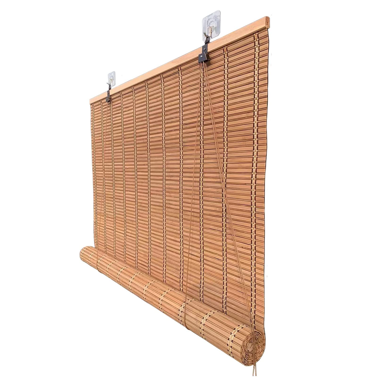 Stores enrouleurs d'extérieur en bambou – Stores occultants protection UV pour patios, terrasses et jardins – Résistant aux intempéries – Installation facile – Décoration d'intérieur élégante