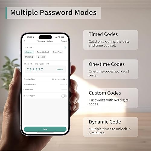 Miniatura 3 de IRONZON Cerradura de puerta de huella dactilar Cerradura de puerta inteligente con teclado Cerradura de puerta de entrada sin llave con mango para