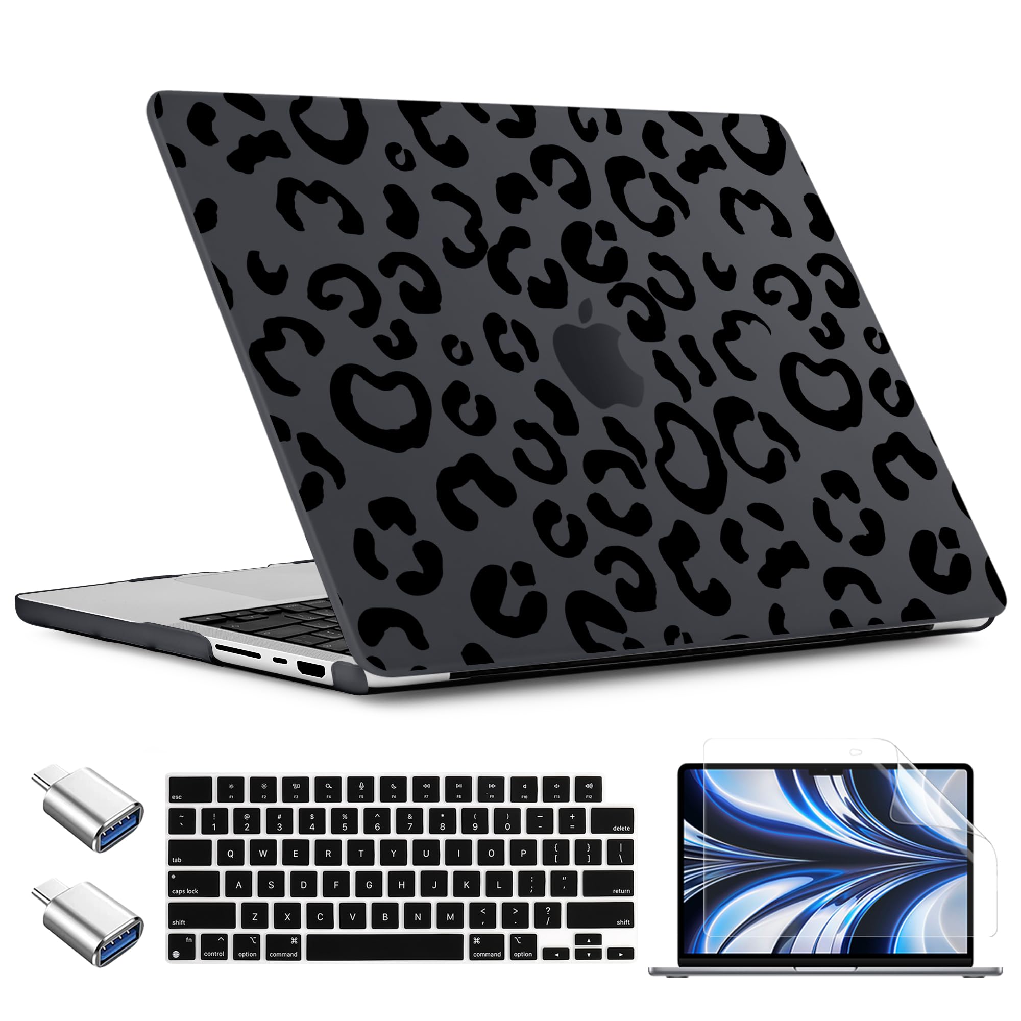 TWOLSKOO Shadow Leopard Custodia per MacBook Pro 14" M1-M4 M5 2021-2026