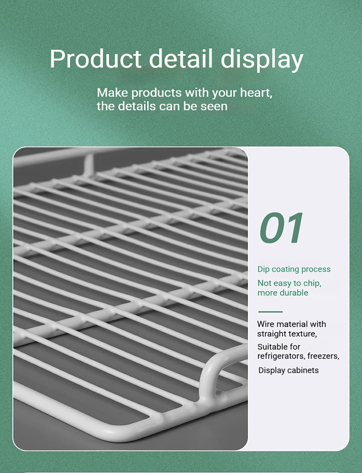 Estantes divisores del congelador: organizador de estantes de alambre | Divisores de rejilla metálica for almacenamiento profundo en refrigeradores, vitrinas y estanterías(21.3x16.5in/540x420mm)