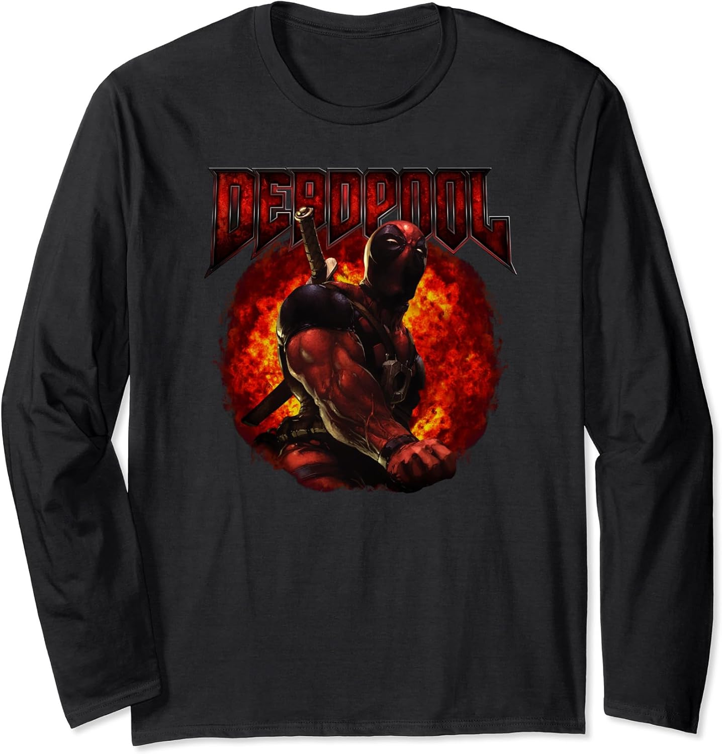 Deadpool Epic Heavy Metal Explosive Rock Long Sleeve Long Sleeve T-Shirt Donuink Store