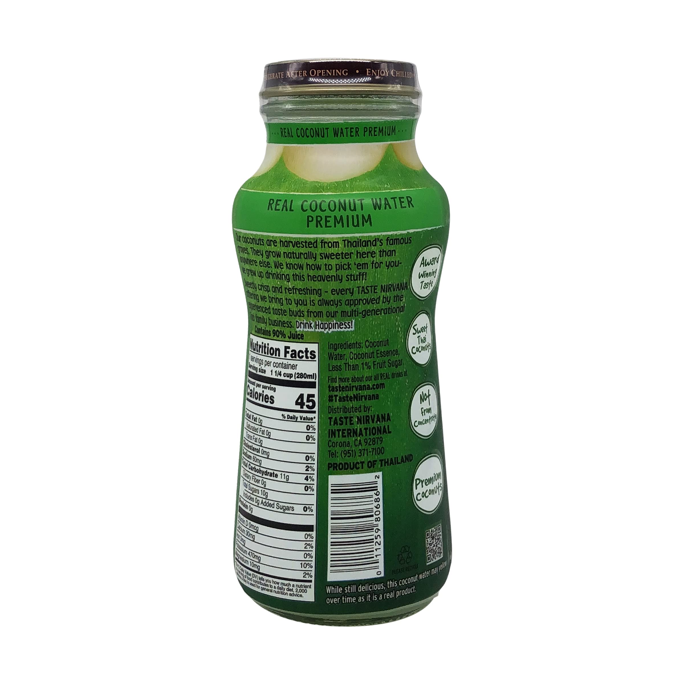 Taste Nirvana Real Coconut Water, 9.5 Fl Oz