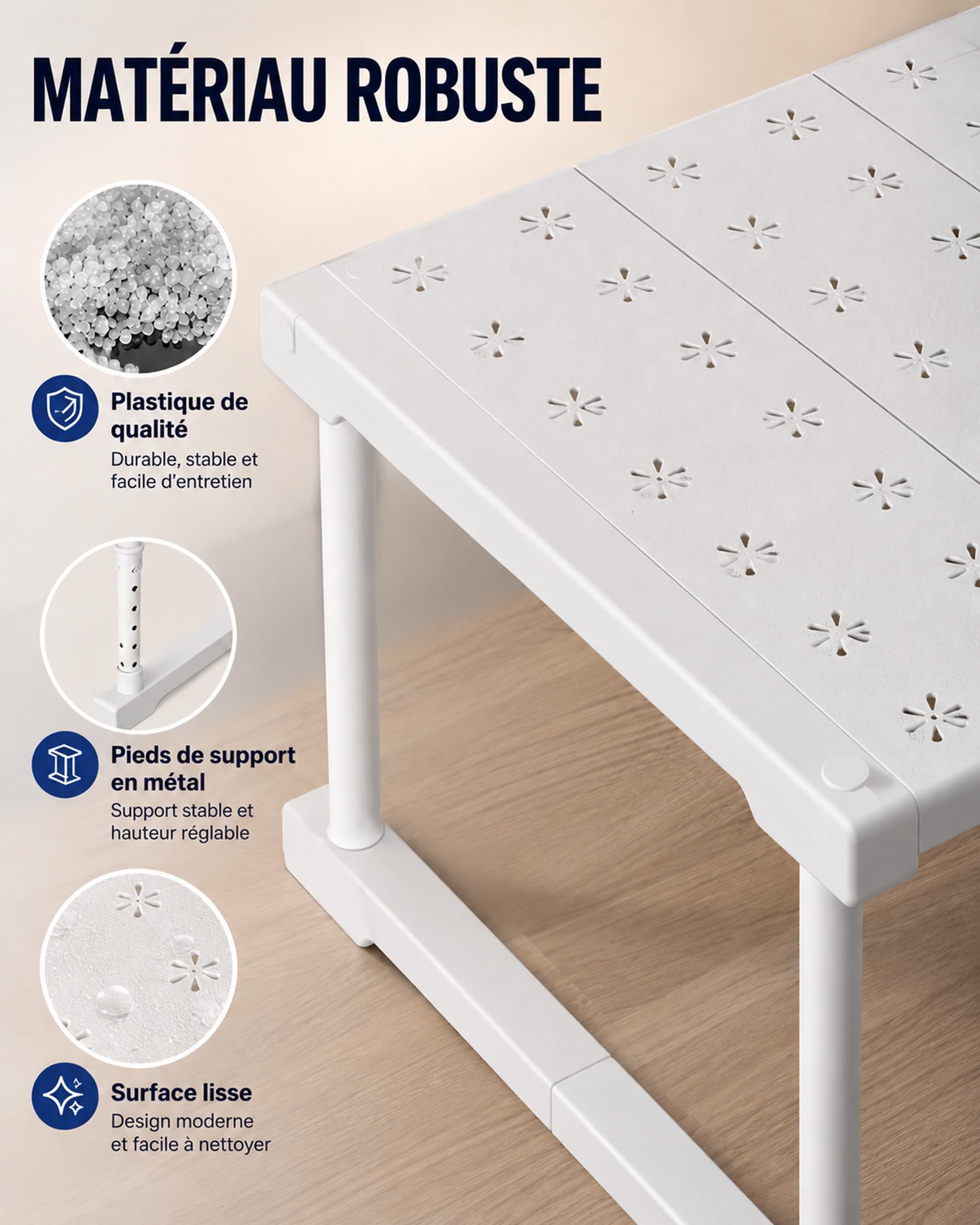 Extensible Séparateur Étagère pour Armoire, Étagère Penderie Extensible, Télescopique Étagères de Rangement Réglable pour Chambre, Salle de Bain, Cuisine, 47-68cm