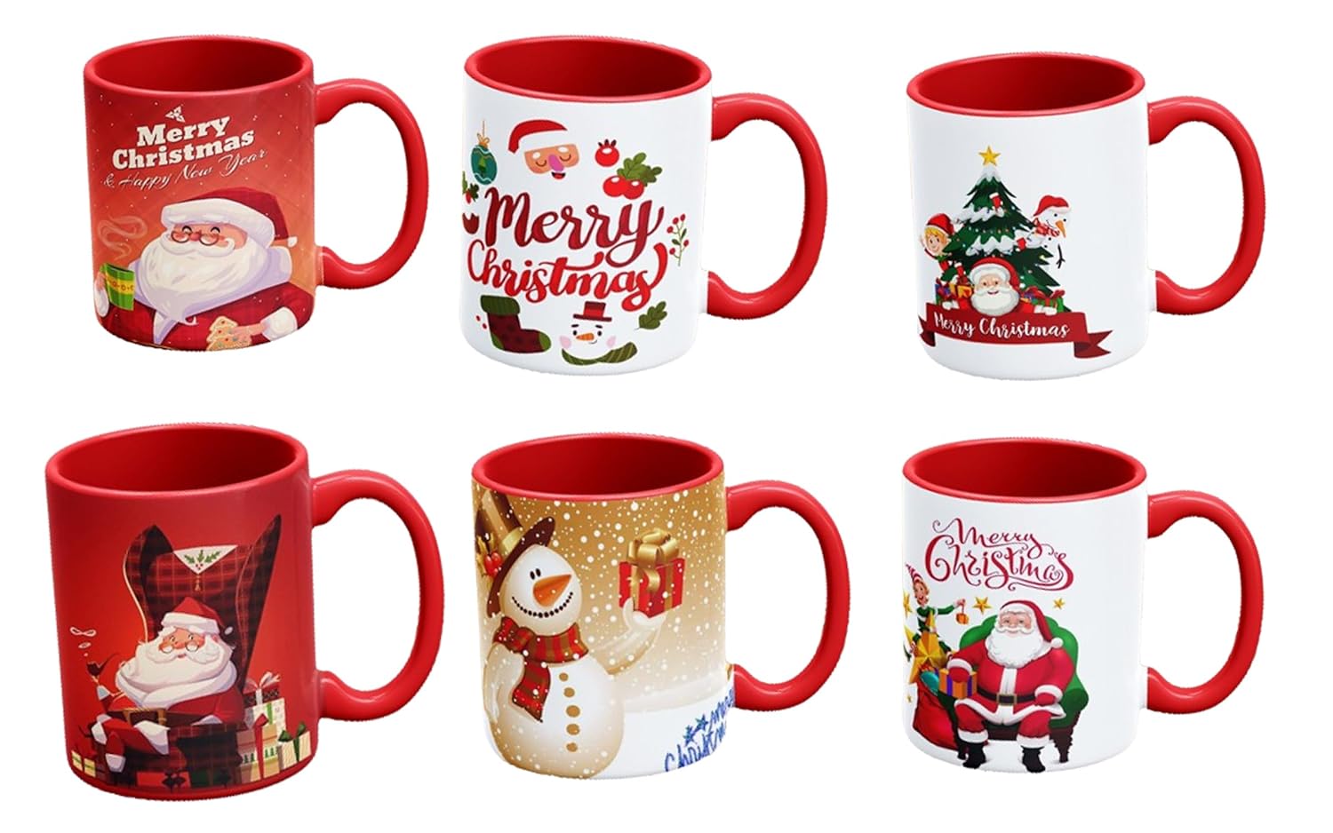 Merry Christmas Quote Mugs Gift Combo – Pack of 6, 330ml (Merry Christmas) Merry Christmas Quote Mugs Gift Combo – Pack of 6, 330ml (Merry Christmas)