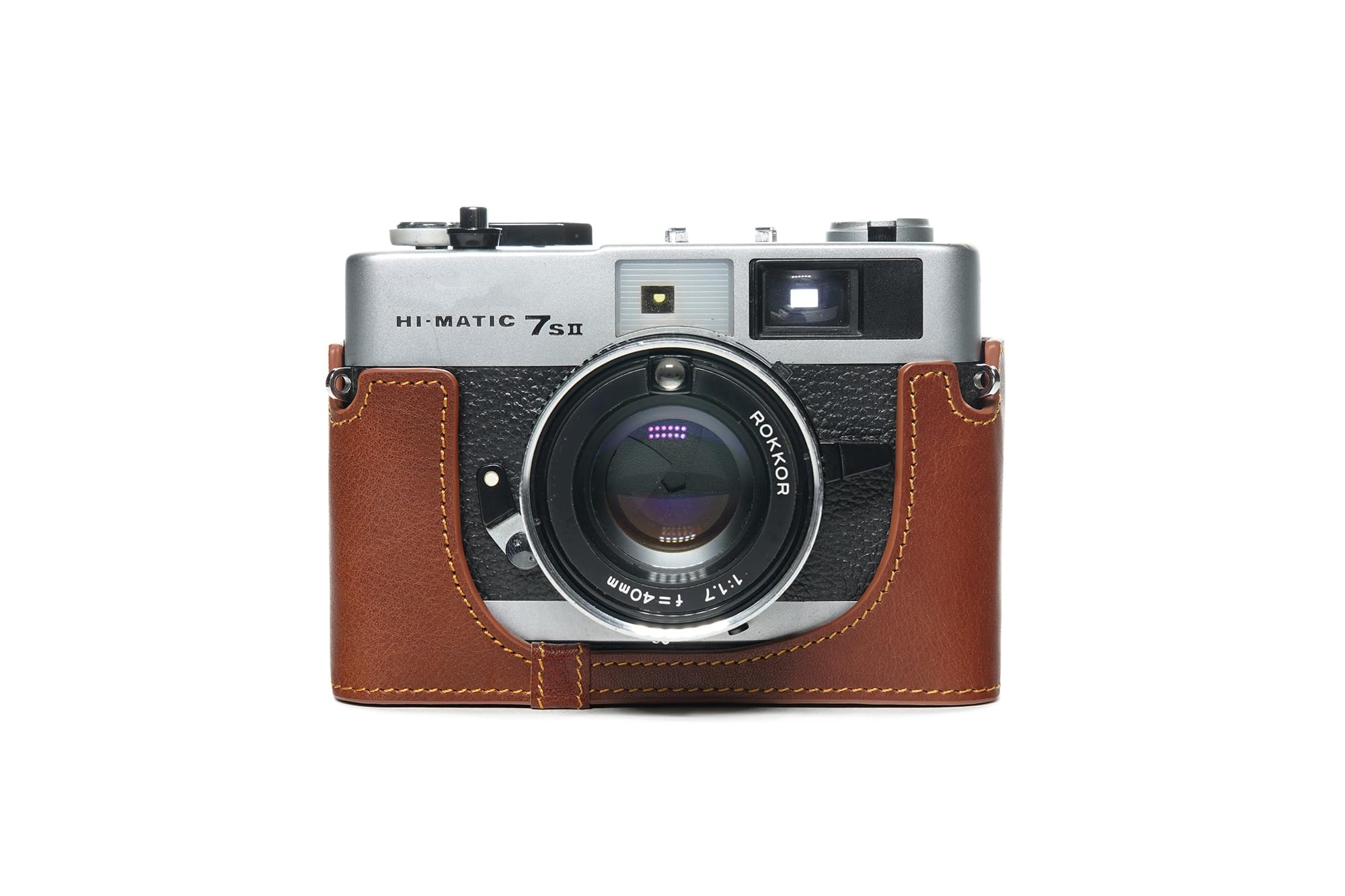 Minolta 7s フィルムカメラ レザーケース付き Amazon.com : Handmade Genuine Real Leather Half Camera Case Bag
