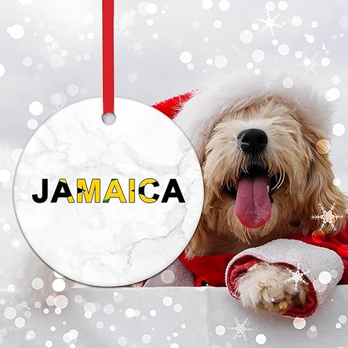 Miniatura 6 de WoGuangis Adorno de recuerdo de viaje, adorno de cerámica de Jamaica, bandera de Jamaica, texto de palabra, adornos de Navidad para niños, 3
