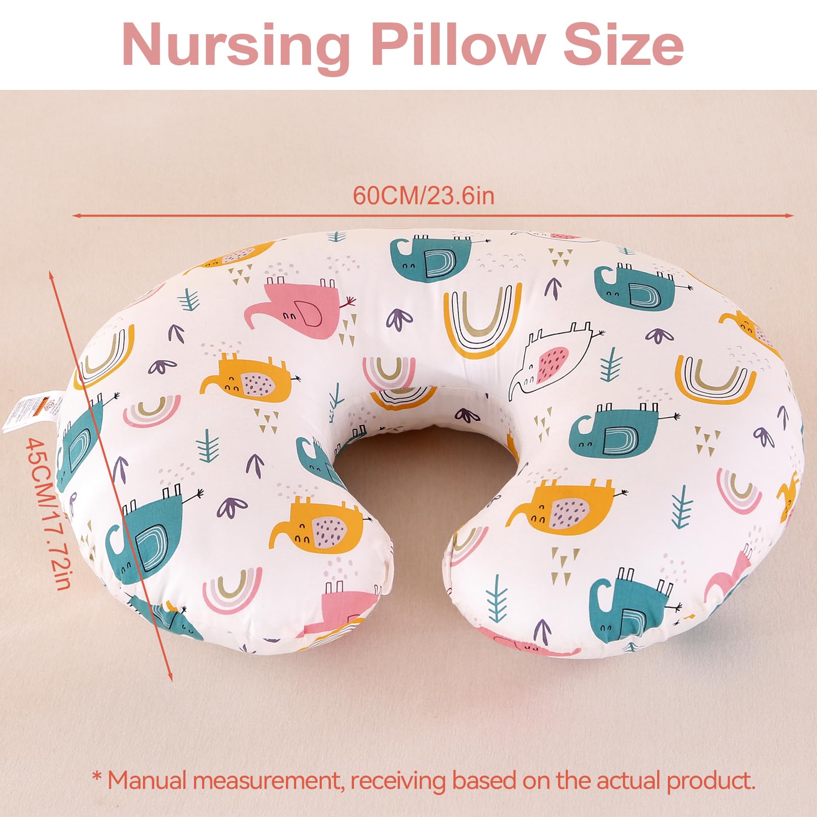 Labtec Coussin d'allaitement Bébé, Oreiller d'allaitement, Coussin pour Alimentation au Biberon, Housse de Coussin Amovible 100% Coton