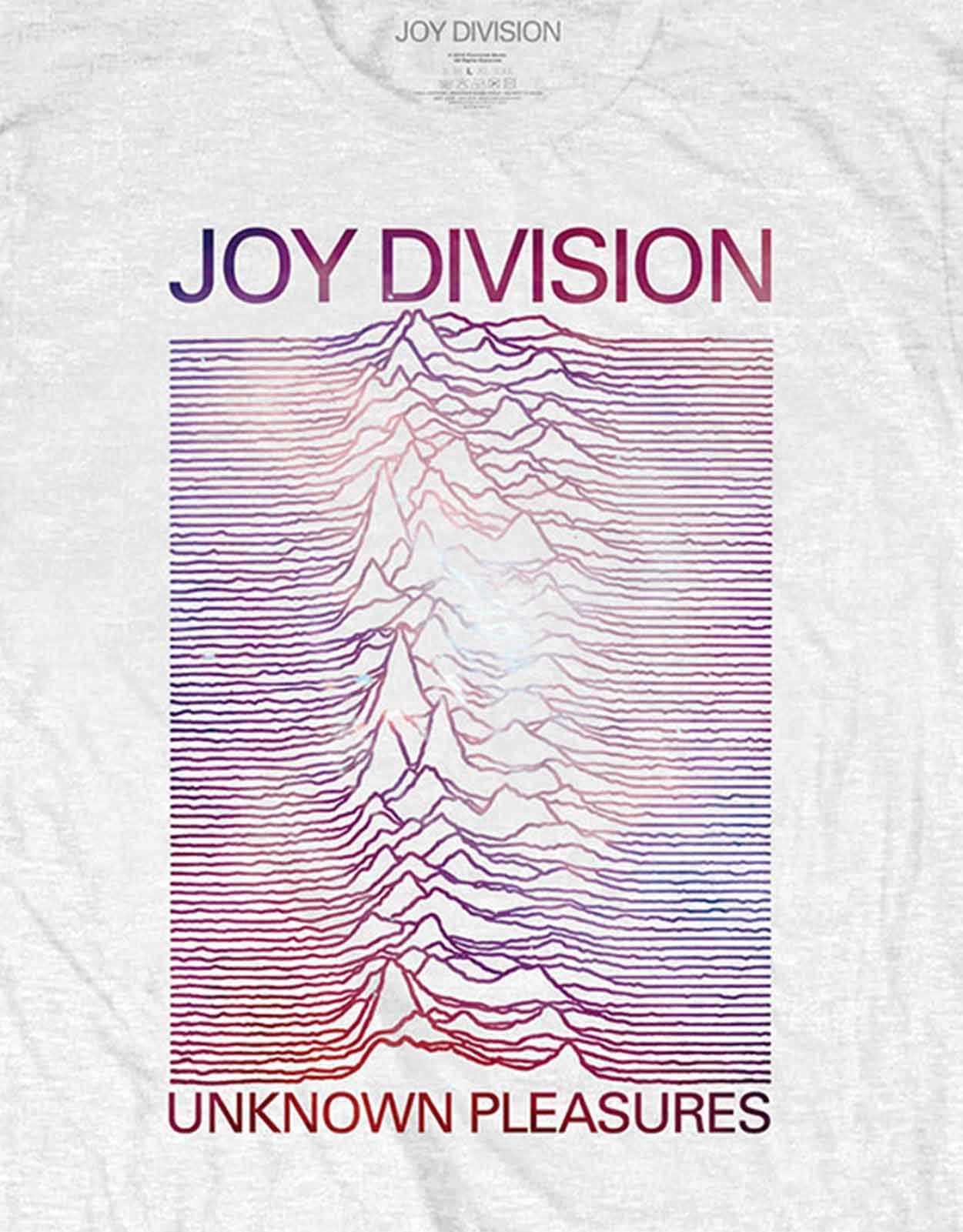 Joy Division T Shirt Unknown Pleasures Blanc on Noir Logo Officiel Homme Noir