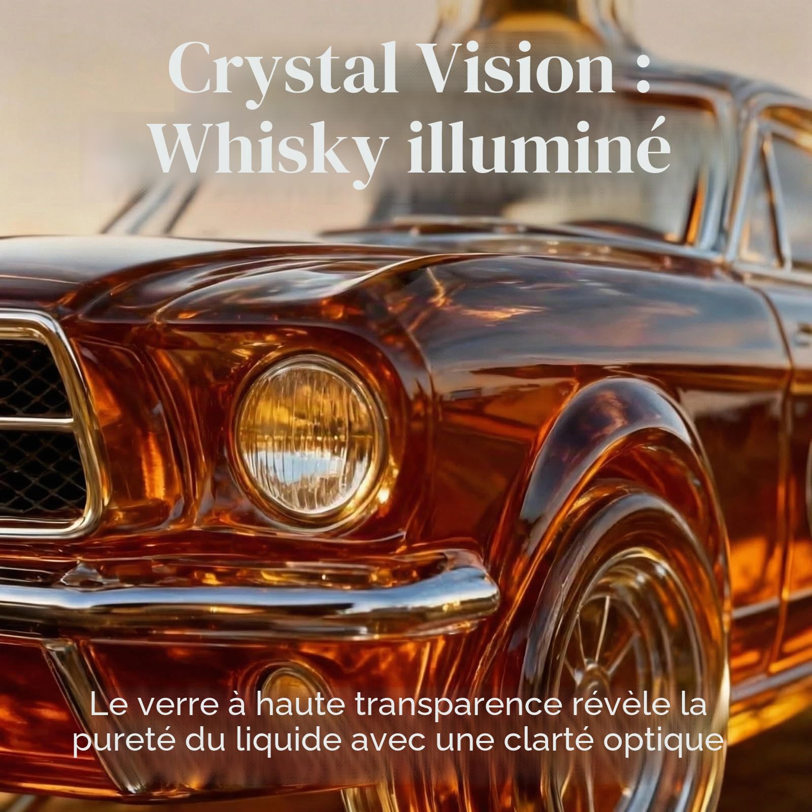Carafe à whisky en forme de voiture de 300 ml – Bouteille en verre soufflée à la main en forme de voiture de sport 3D, distributeur de whisky unique, cadeau créatif pour homme, décoration de