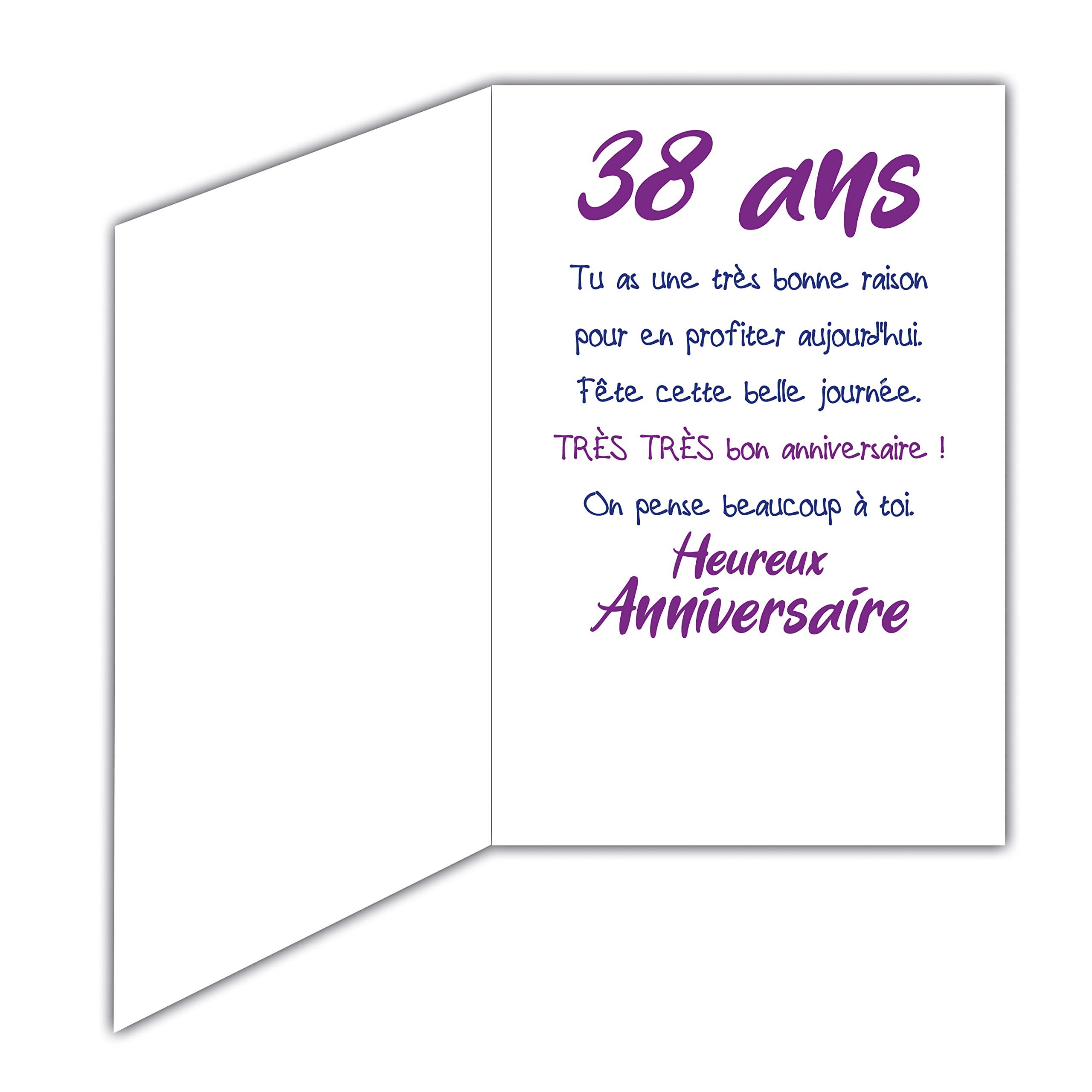 Afie Glückwunschkarte Zum 38. Geburtstag Für Herren – Gold Glänzend, Strukturiert, Mit Umschlag, 11,5x17 Cm
