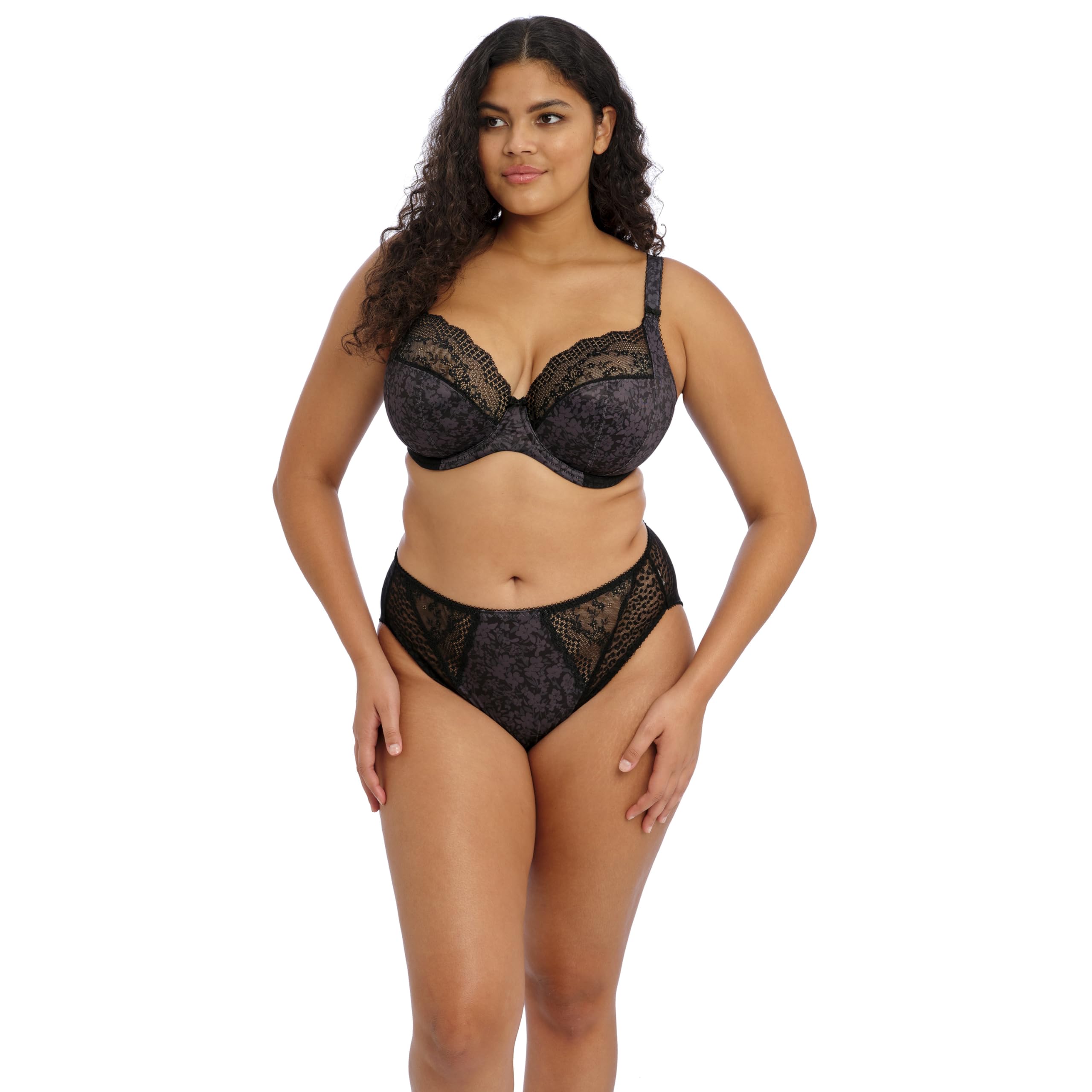 Elomi Lucie Underwired Plunge Bra (36FF, Black)