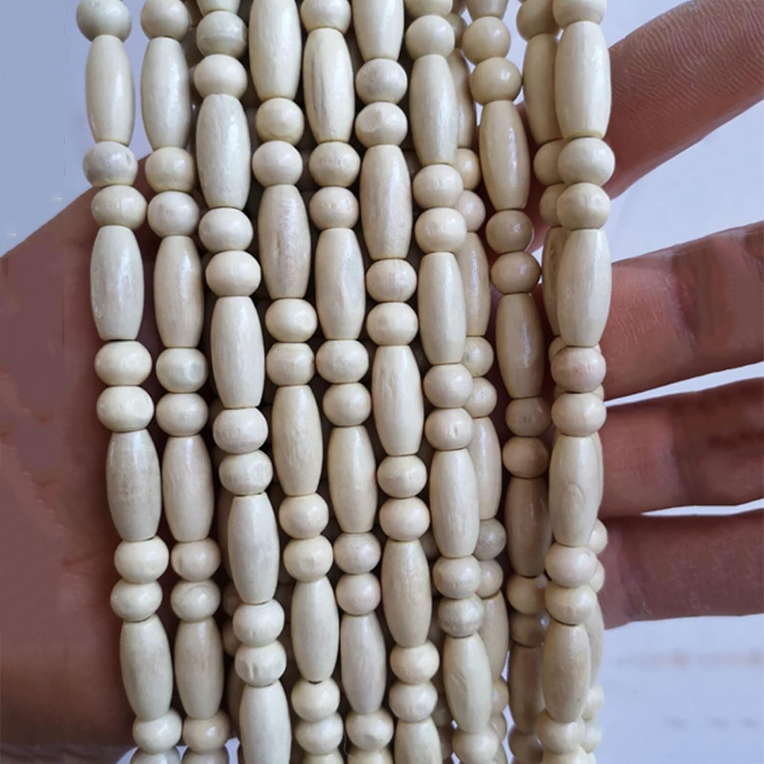 Rideau de perles en bois noble, panneau de porte en bambou naturel