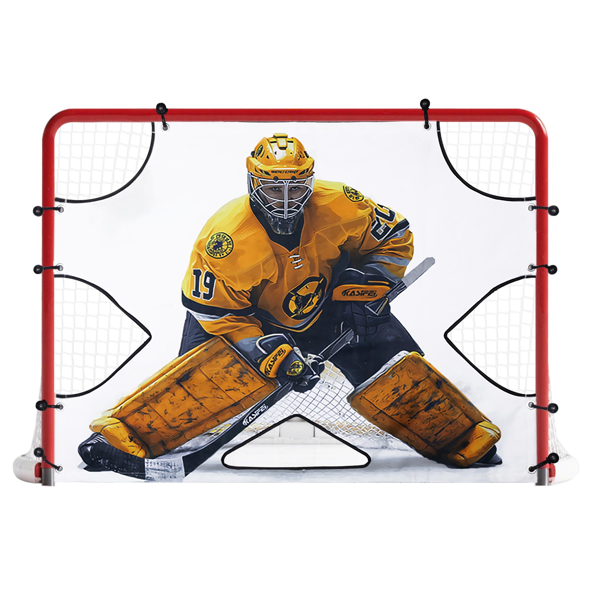 kasifei - 54" x 44" Street Hockey Net Goalie Targets - Shooter Tutor - Hockey Training Equipment for Practicing Shooting Accuracy - Road Hockey Goalie Shooting Target