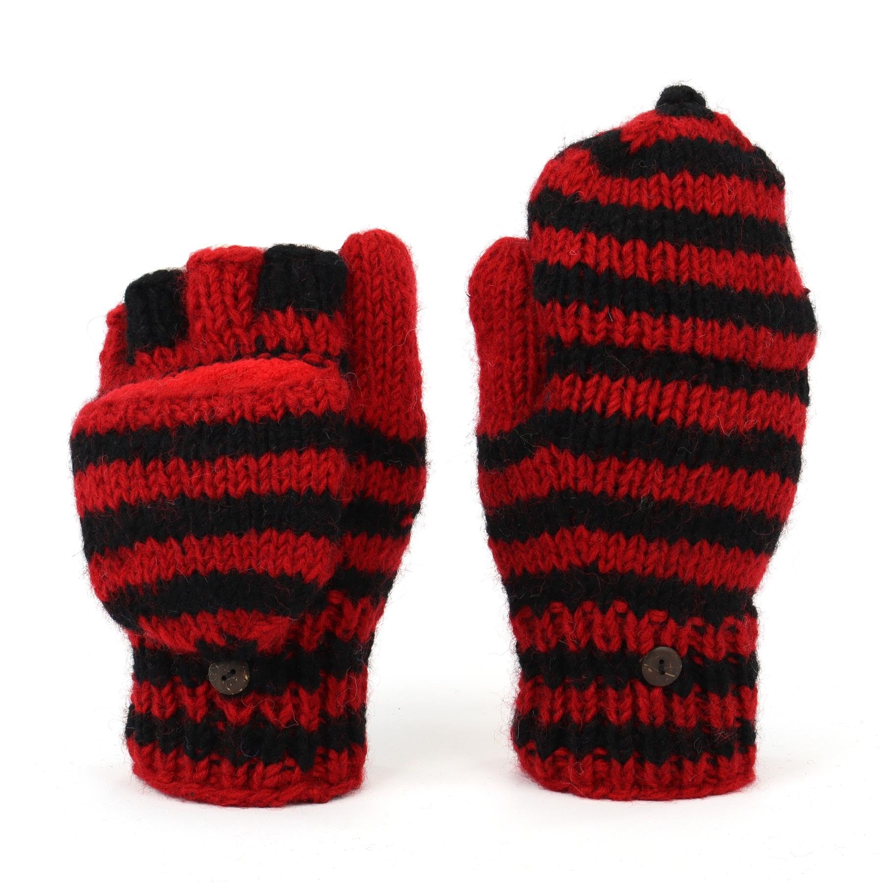 LOUDelephant Hand Knitted Wool Shooter Gloves - SD Rainbow