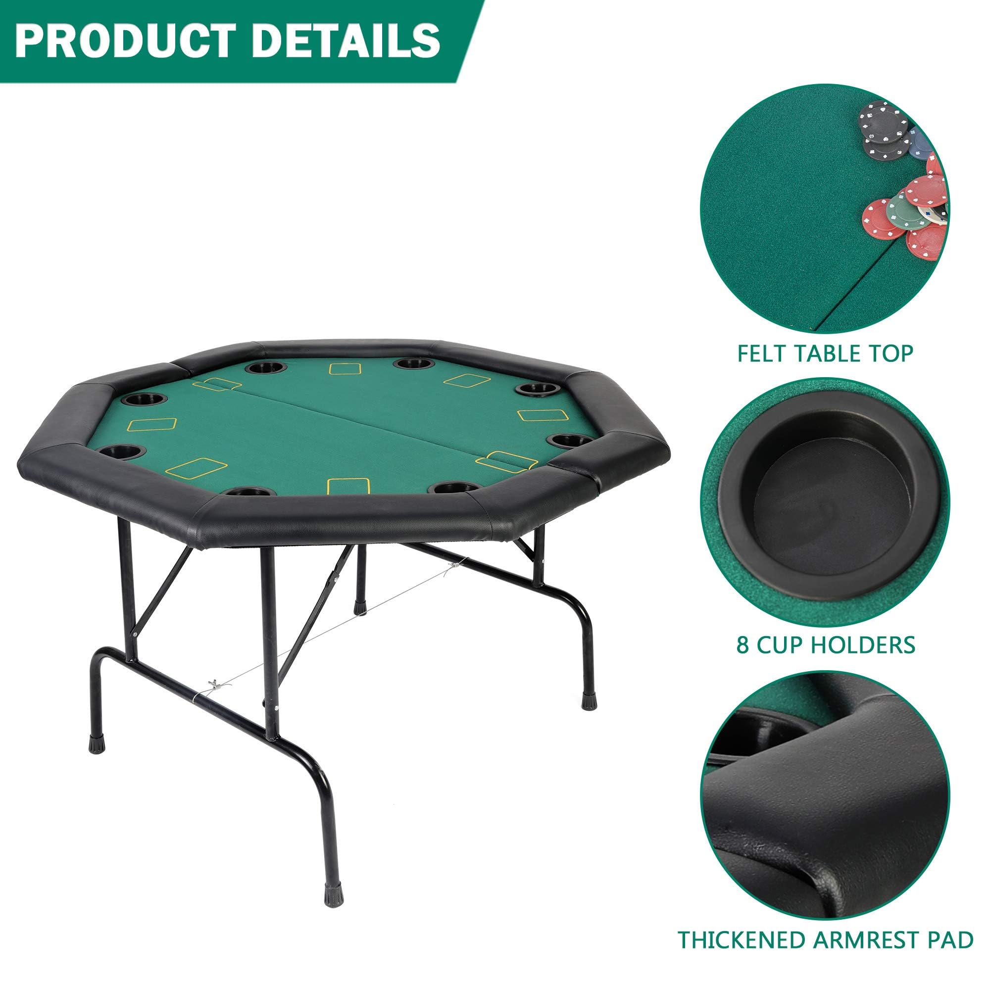 ⑦VEVOR 折りたたみ式 ポーカーテーブル 8人用 8人用 ポーカーテーブル