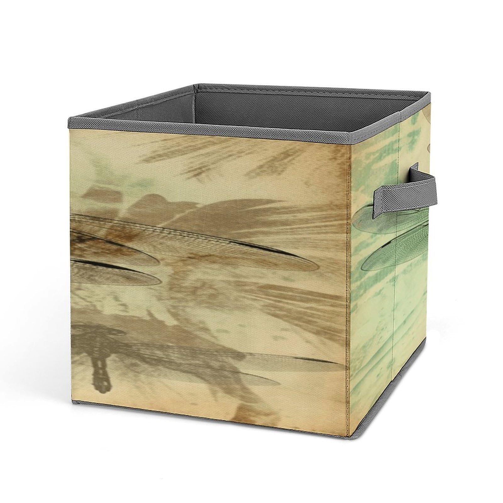 VstaDank Dragonfly Dragonflies Vintage Storage Bin Collapsible Storage Cubes Organizer Oxford Cloth Storage Box with Dual Handles Large Stackable Closet Storage Bins for Sheets Hat Sweater