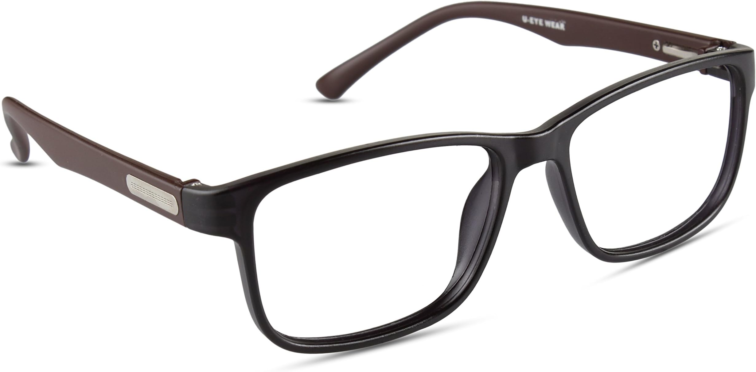 EYEWEARLABS.COM- Square Eyeglasses Premium Spectacle Full Rim For Men (52|Clear|Rx-able EL122-C2)
