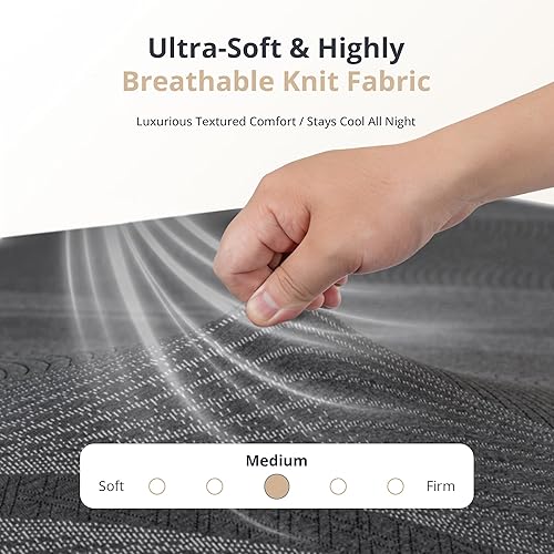 Vista 5 de Colchón Dyonery tamaño Queen, de 10 pulgadas con espuma de memoria de gel, alivio de enfriamiento y del dolor de espalda, certificado CertiPUR-US