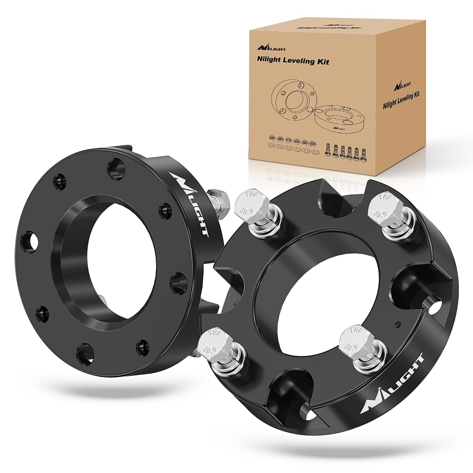 Nilight 2" Leveling Kit for Toyota Tundra 2007-2026 2WD/4WD | 1" Thick Strut Spacers Raise the Front Approx 2" to Reduce Factory Rake for Towing, Hauling and Off-Road Driving