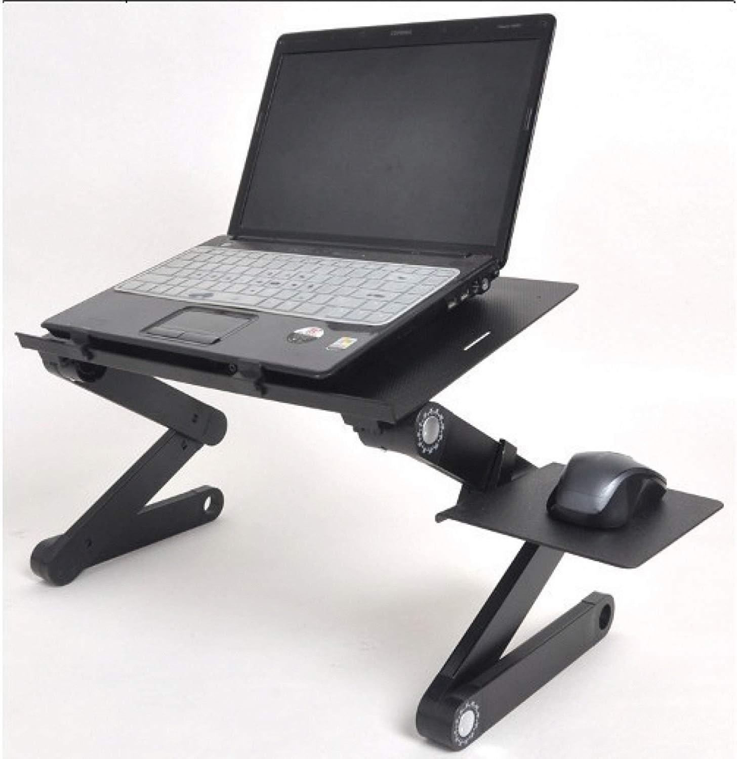 LWVAX® Multi-Angle Adjustable Vented Laptop Table/Bed Table/Computer Desk - Foldable Ergonomic Design with USB Cooling Fan (Black)