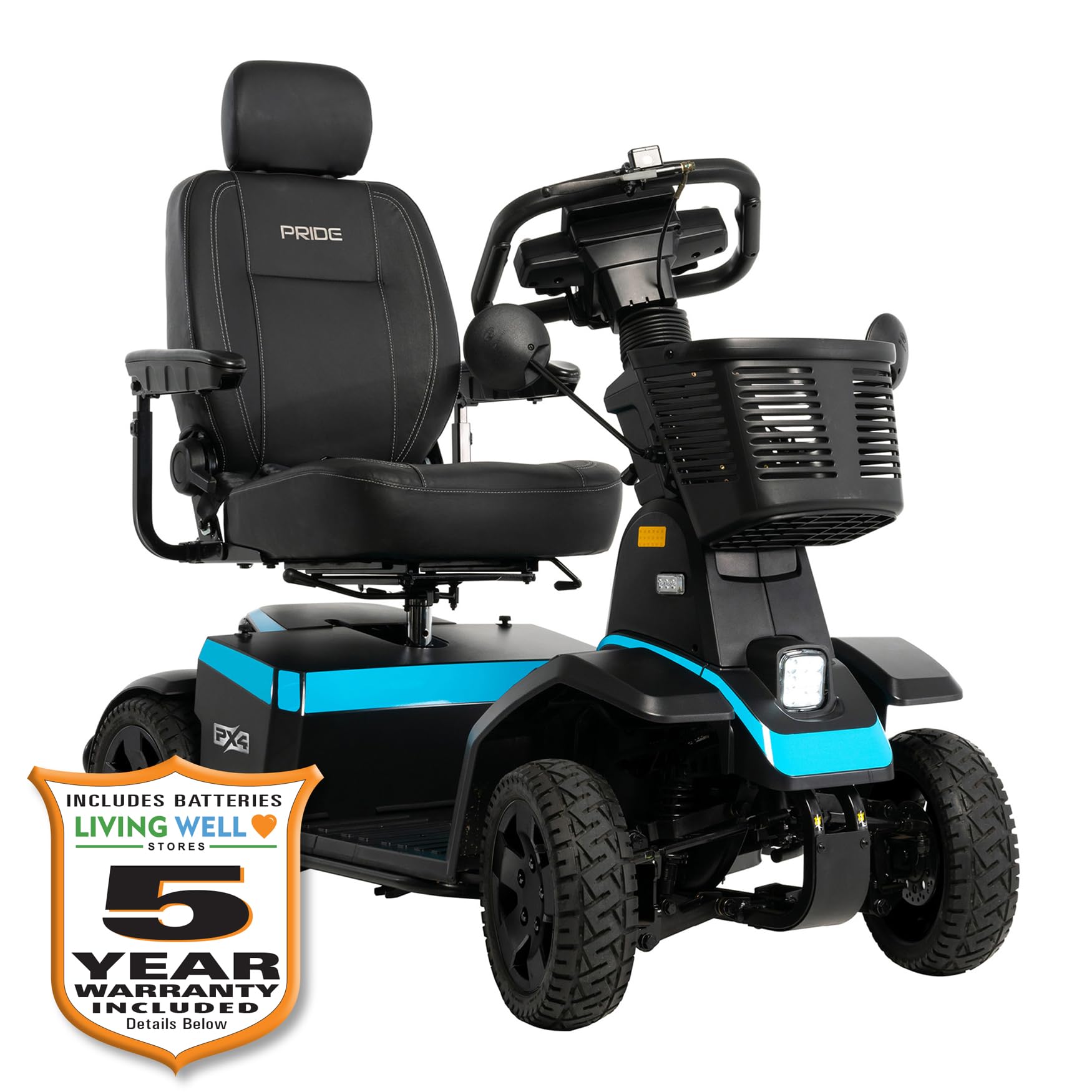 Pride Mobility PX4 500 LB. Weight Capacity Super Heavy Duty Mobility Scooter (18 x 18-20 Seat, Peacock Blue)