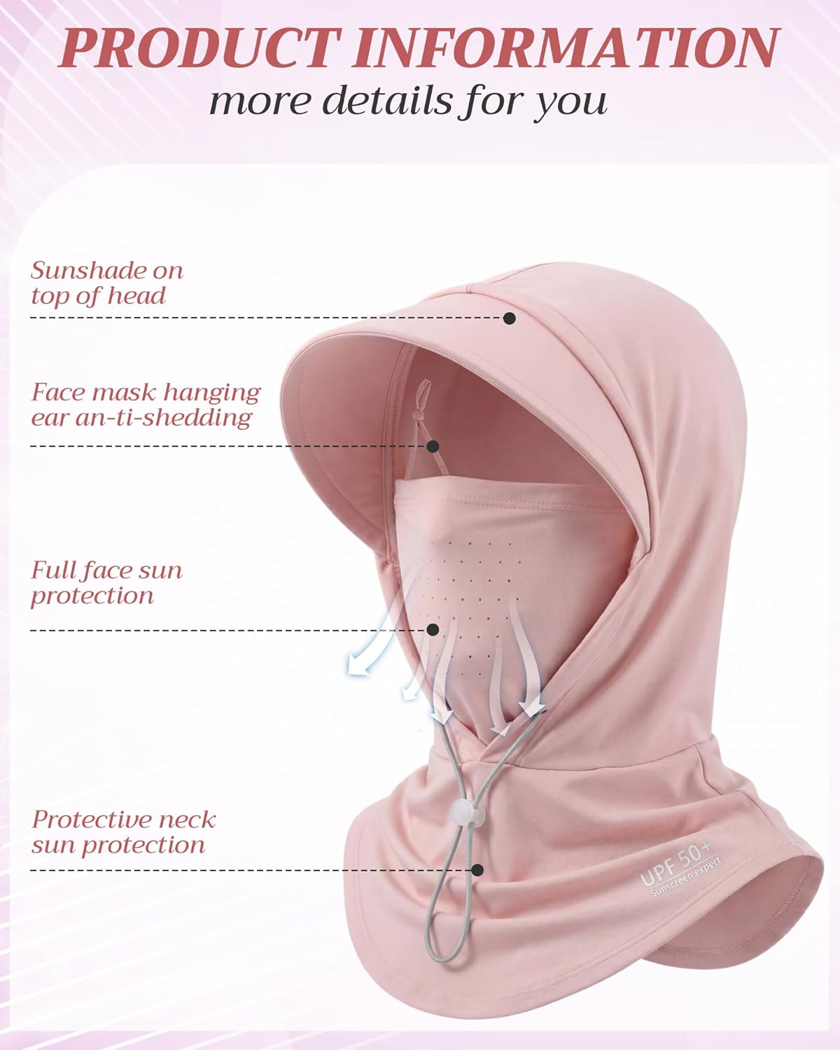 Shihanee 3 Pack Balaclava Face Mask Sun Protection Hood Cooling Breathable Full Head Mask for Men Women Fishing Cycling