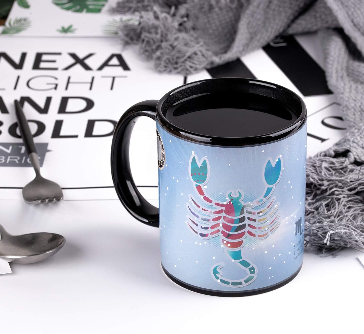 Constellation Mug 12 OZ Color Changing Mug Ceramic Magic Heat Changing Coffee Mug Novelty Christmas Gifts - Scorpio