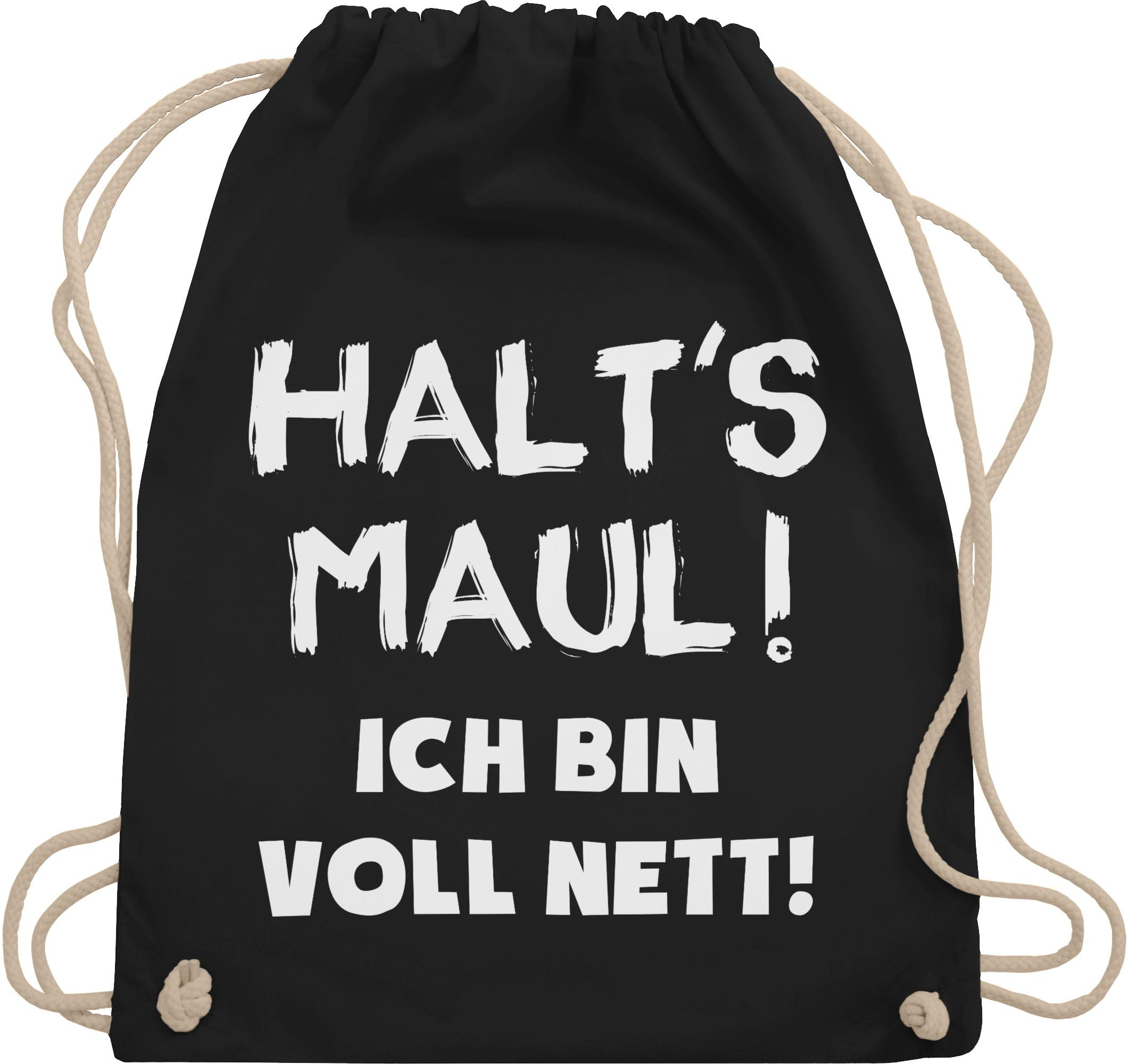 Autiga Turnbeutel Mit Spruch 'Halt's Maul Ich Bin Voll Nett' – Baumwolle, 37x46 Cm, Lässige Kulttasche