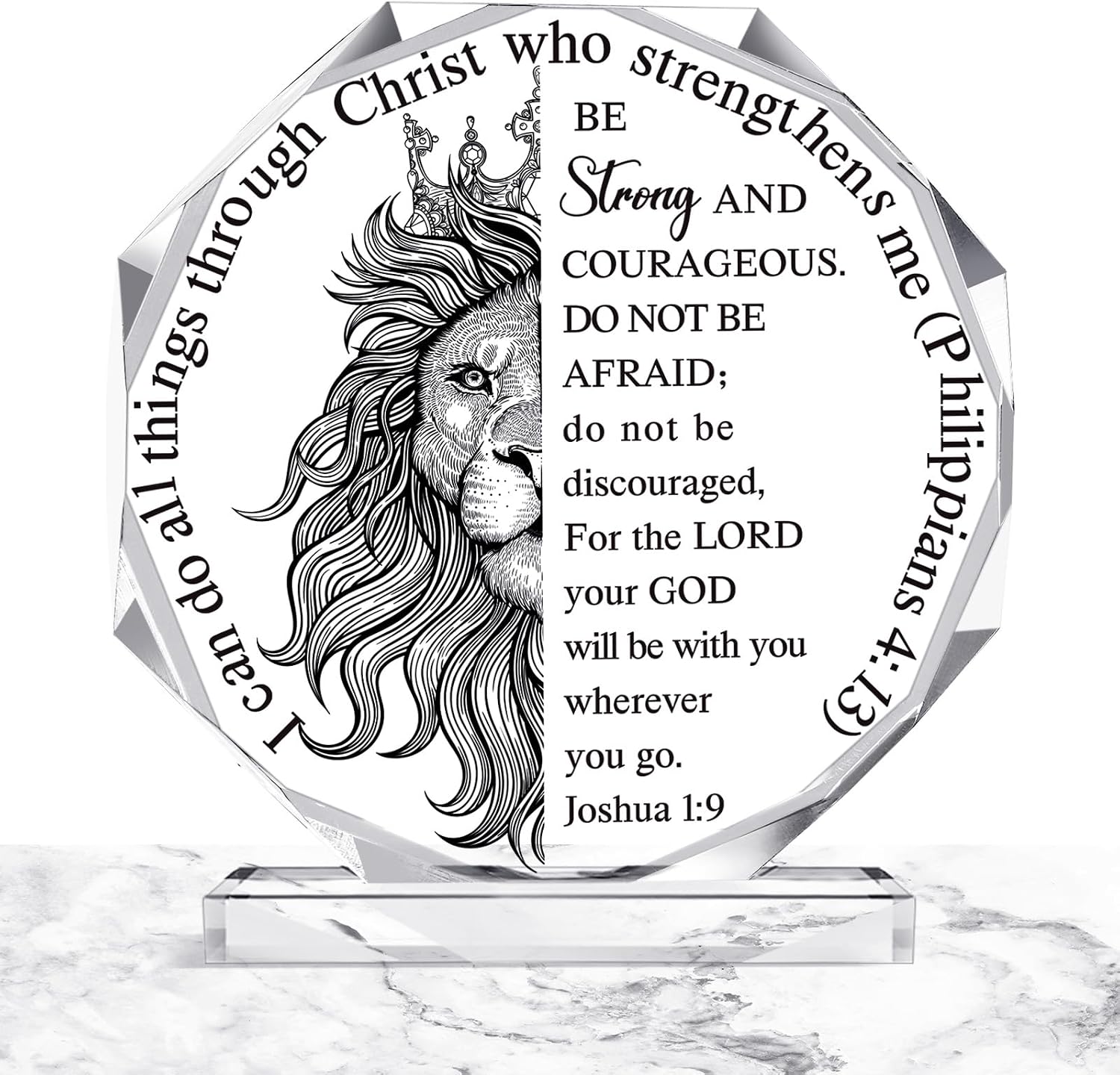 Kigley Christian Religious Plaque Bible Verse Desk Decor Gifts,Men