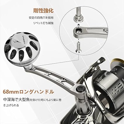 おすすめネット スピニングリール用 ダイワ 68mm リールハンドル Gomexus ゴメクサス 格安 21 一体構造 カルディアなど用 その他 Www Listentotheworld Net