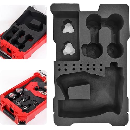 EVA Liner for Milwaukee 48-22 8435 Packout Toolbox, EVA Tool Box Liner Fit for 2505-22 M I2 Fuel Installation Drill/Driver Kit &Accessories(Black)
