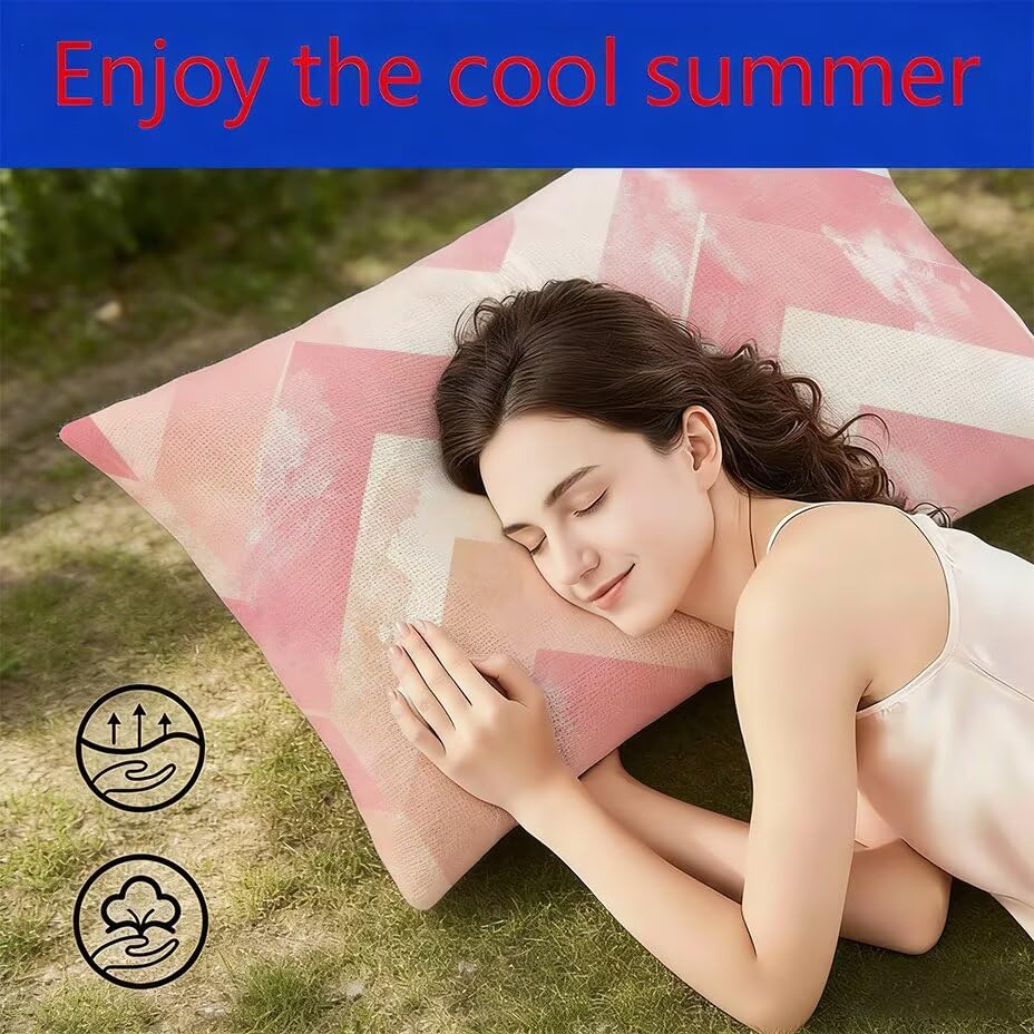 Funda cojín lumbar rectangular rosa 40x60 efecto lino impermeable para sofás de palets 4