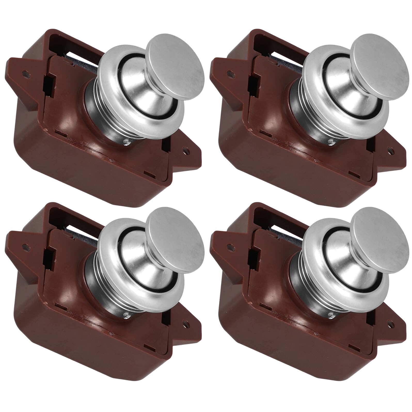 Serrure à bouton-poussoir premium en zinc et ABS pour mobilier de camping-car - Sécurité 4pcs