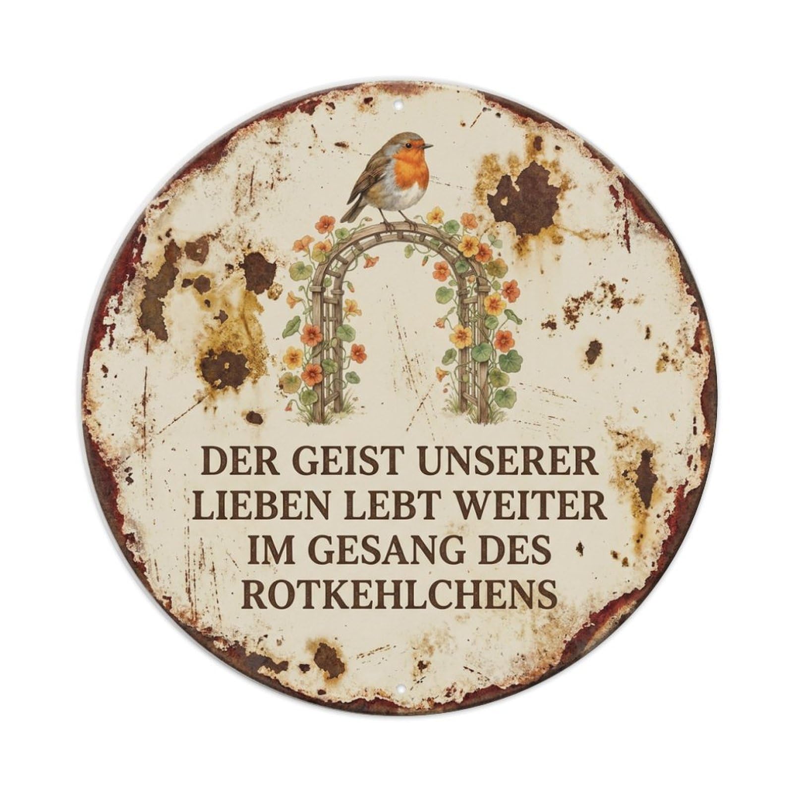 Tgrcjimh Style. Vintage Robin Bird Garden Quote Ghost Metal Tin Sign