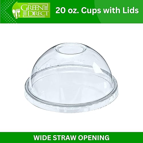 Vista 19 de Green Direct Vasos de plástico desechables transparentes de 8 onzas con tapas para café helado, té de burbujas Boba, bebidas frías y batidos