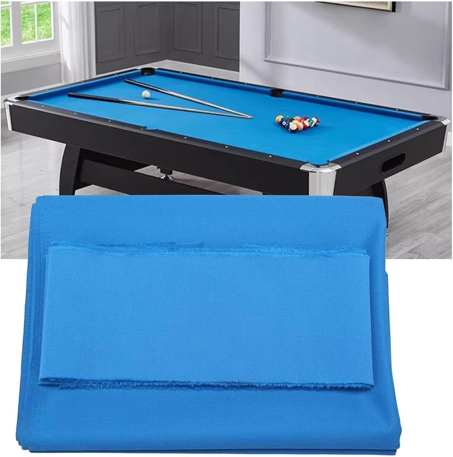 Drap de billard bleu nappe velours laine pour table usage domestique et commercial