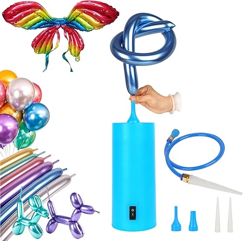 Bomba de aire eléctrica portátil para torcer y globos de aluminio, inflador eléctrico para todos los globos, con tubo de extensión