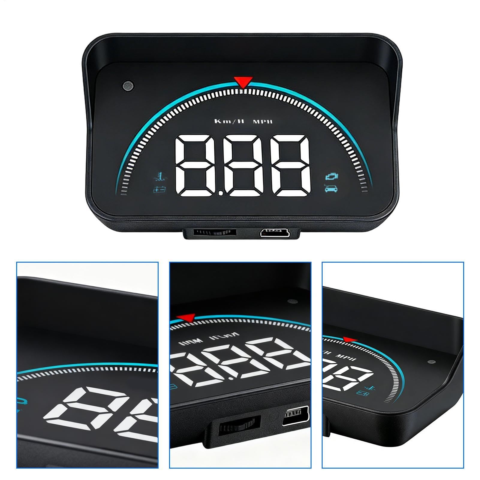 Pantalla de Visualización en el Parabrisas para Coche Proyector De | de Visualización en el Parabrisas para SUV Autocaravana Sedán Furgoneta Automóvil y Camión