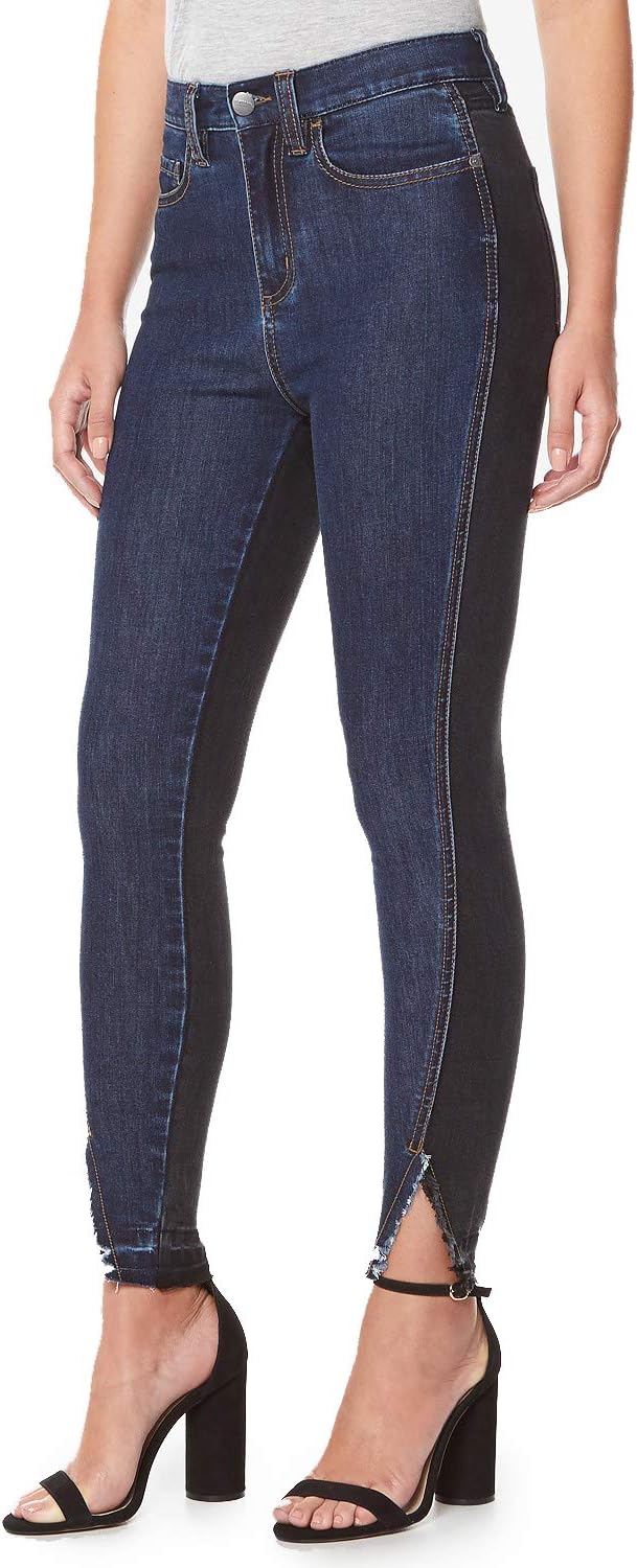Buffalo David Bitton Women's Ivy Split-Hem Skinny Jeans (Deep Blue with Black, 30)