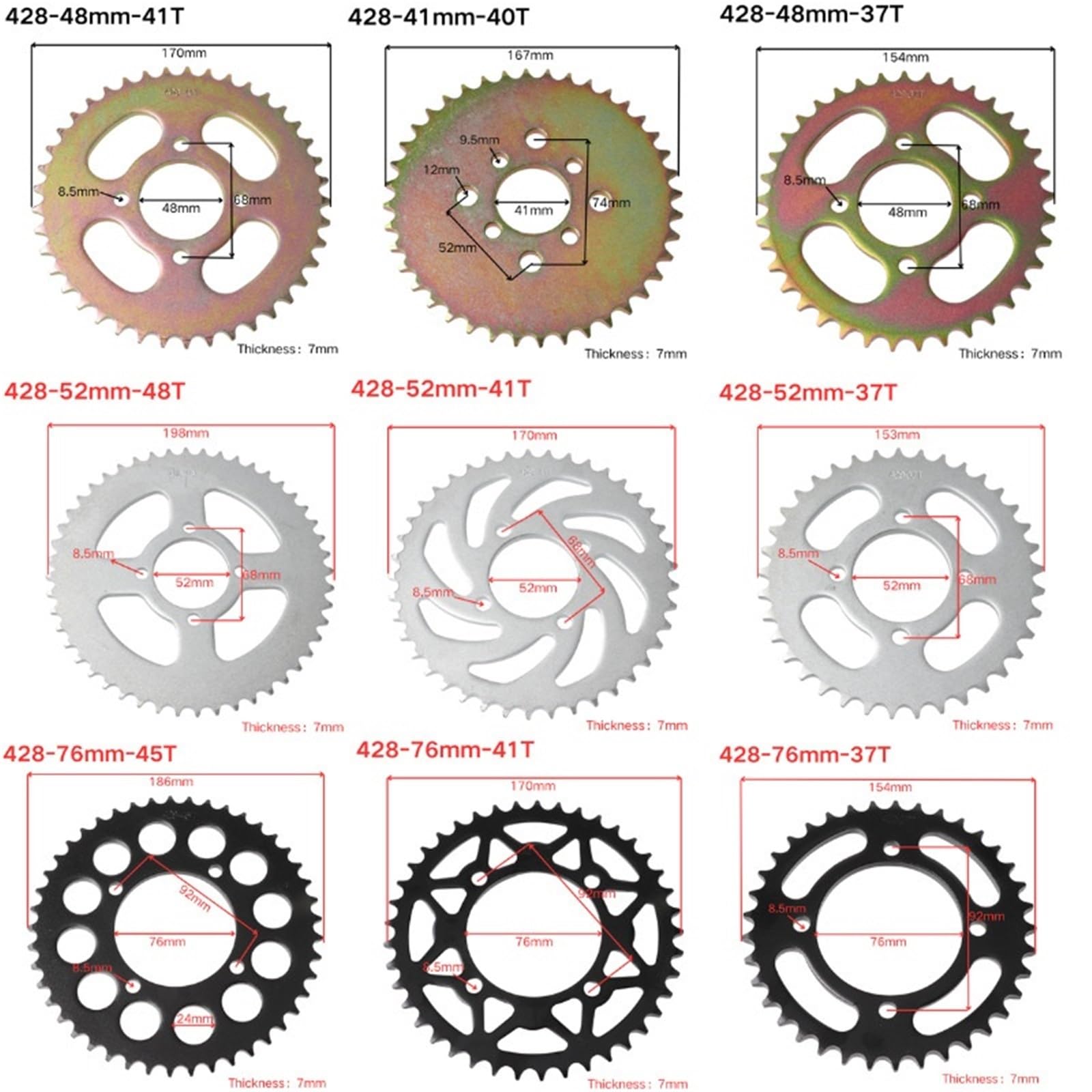 Catene per moto Per 70CC 90CC 110CC 125CC 140cc Catena di trasmissione