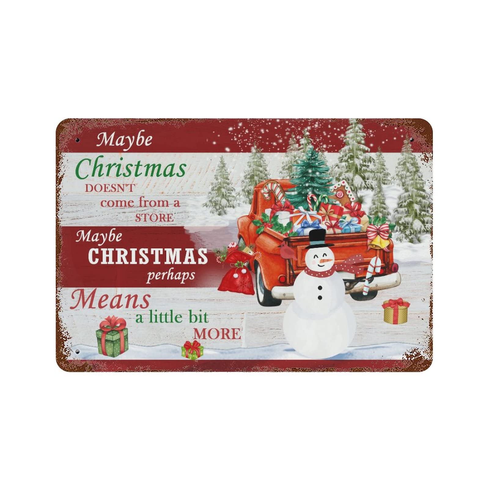 Motif bonhomme de neige sur grand panneau métallique décoratif pour la maison