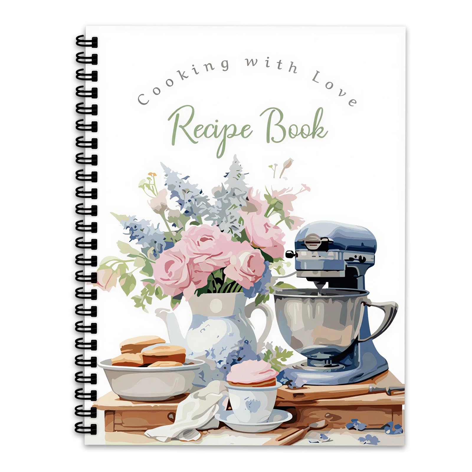 Aurelx White Recipe Book for Own Recipes, Personalised Blank Recipe Notebook, A5 Family Cookbook for 100 Recipes, Special Cooking Gifts for Family and Cooking Lover