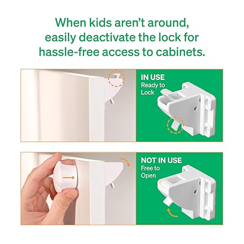 Miniatura 5 de LoveNoobs - Cerraduras magnéticas de seguridad para niños de fácil instalación, 20 cerraduras + 4 llaves, mantén a tus pequeños seguros con fácil de