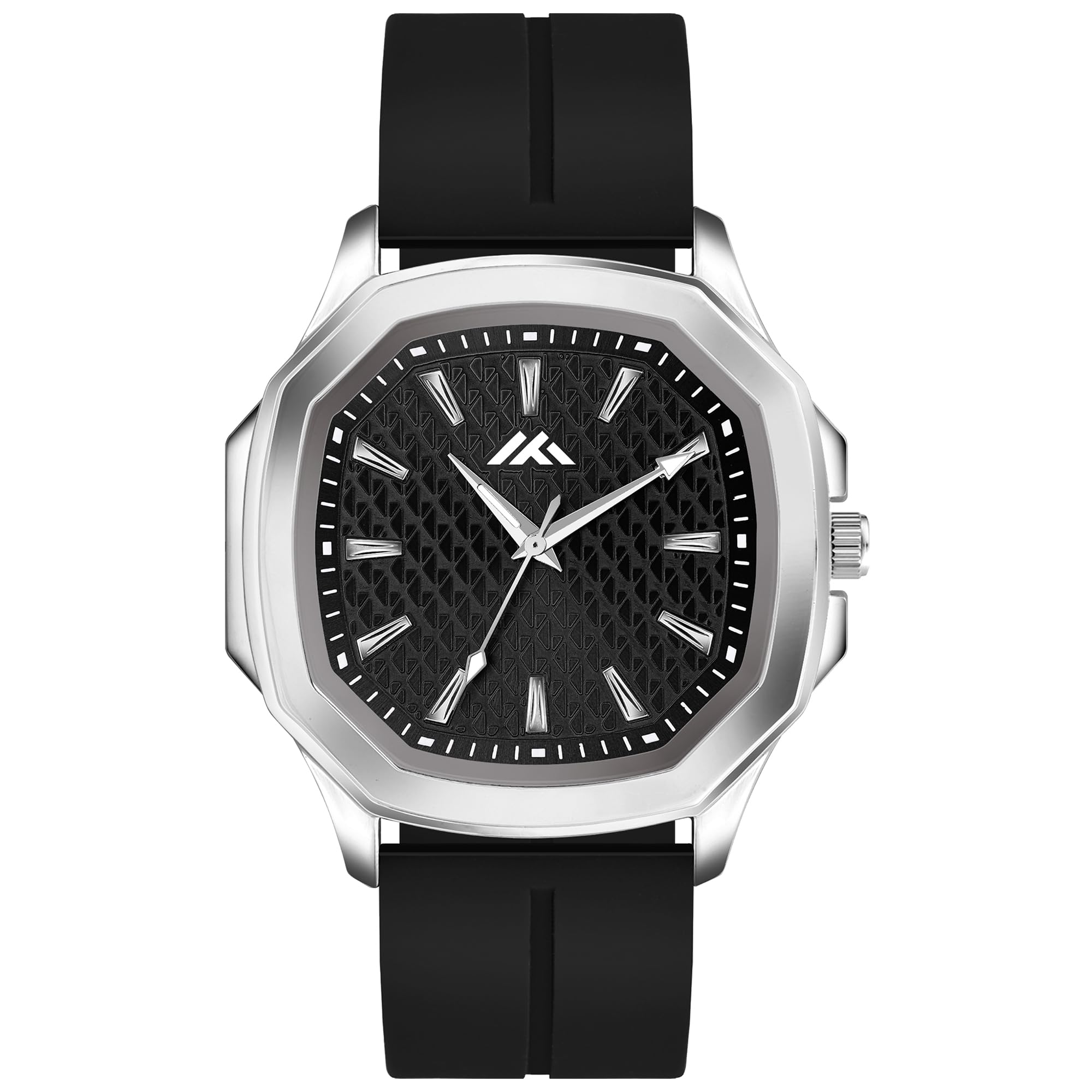 on time octus Analogue Silver Color Case with Soft Silicone Strap Boy's and Men's Wrist Watch MN-61 to 65-picture-28