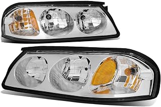 DNA MOTORING HL-OH-CI00-CH-AM Chrome Amber Headlights Compatible with 00-05 Impala
