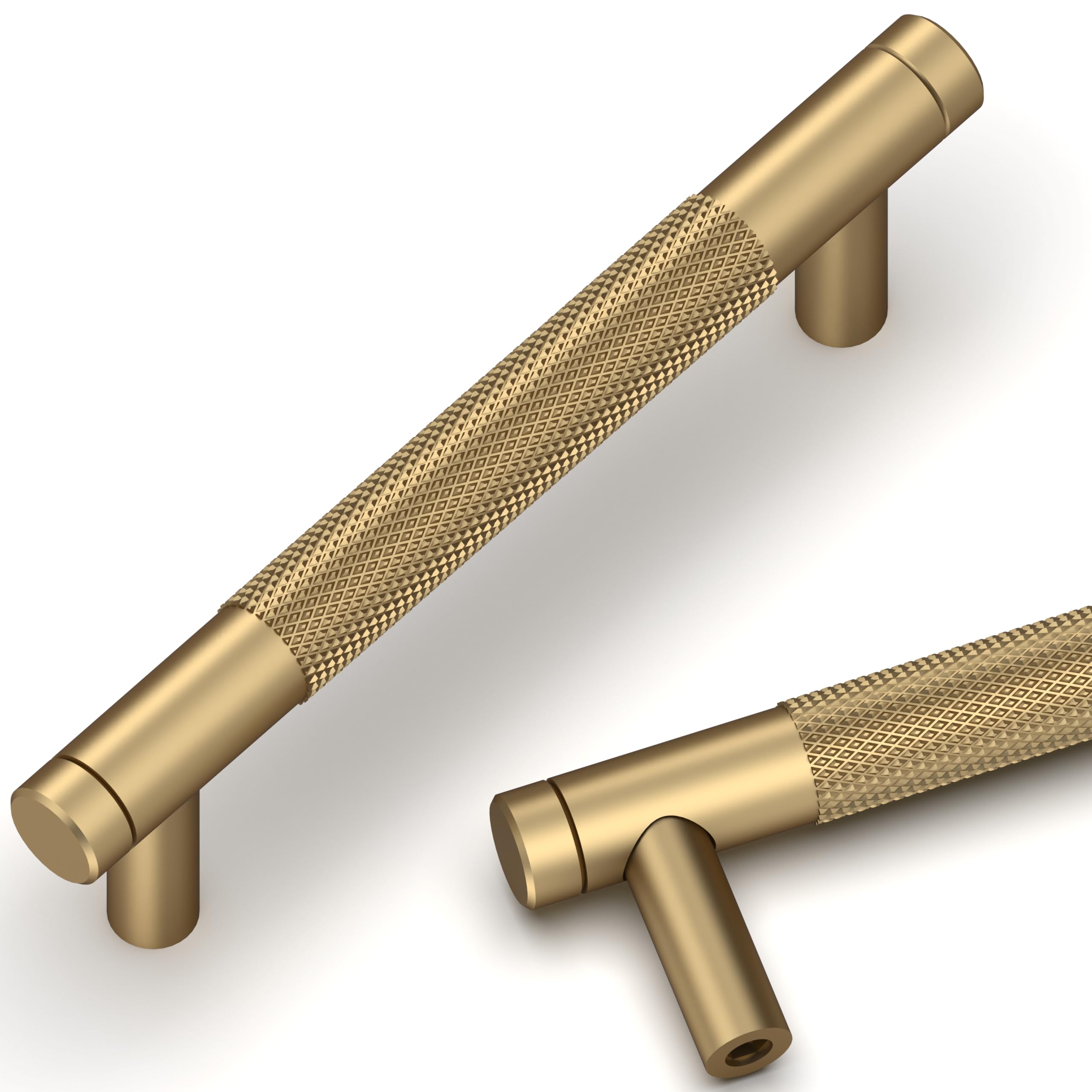 Talentedeco 10 Pack Champagne Bronze Pulls, 96mm(3.8Inch) Center to Center Hole Center, Kitchen Cabinet Handles for Drawer Dresser, Cupboard and Wardrobe