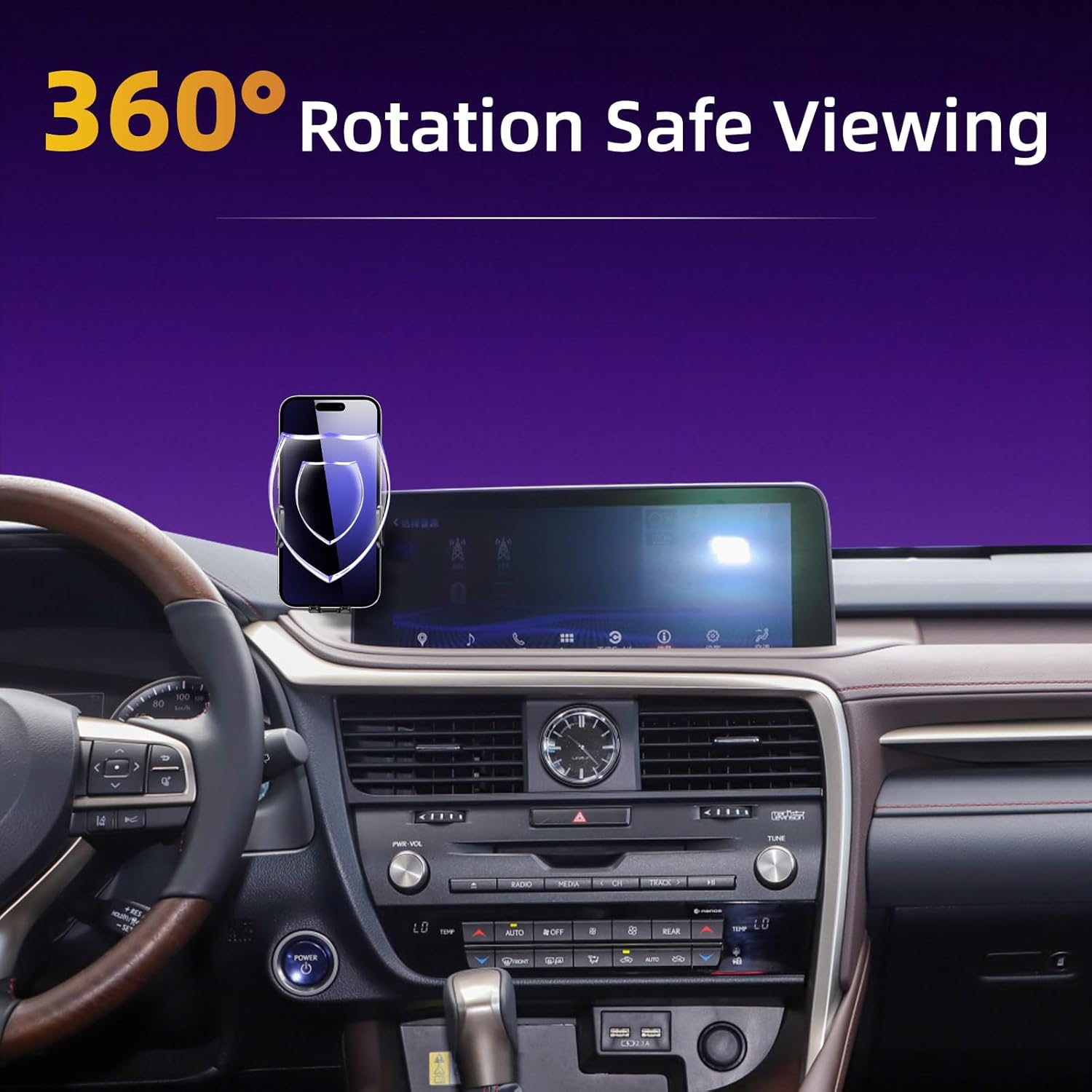 Upgraded Car Phone Holder Fits for Lexus RX RX350 / RX350L / RX450h / RX450hL 2020-2022 Auto Accessories(Only fit for 12.3-Inch Screen),Cradles Adjustable Cell Phone Mount for 4-7 in Phones