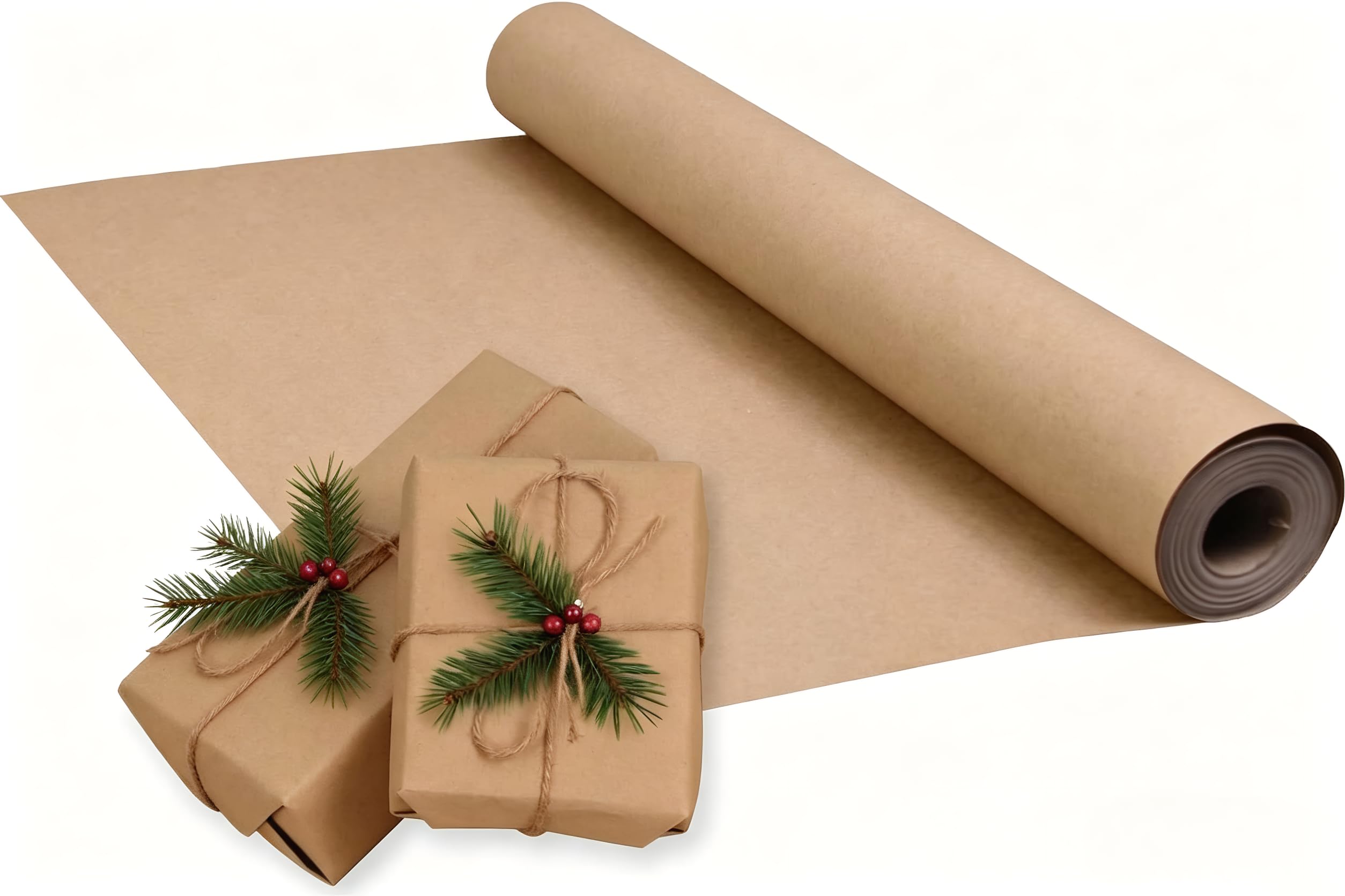 Brown Wrapping Paper, 43cmx15m Wrapping Paper Roll for Gift Wrap Packaging