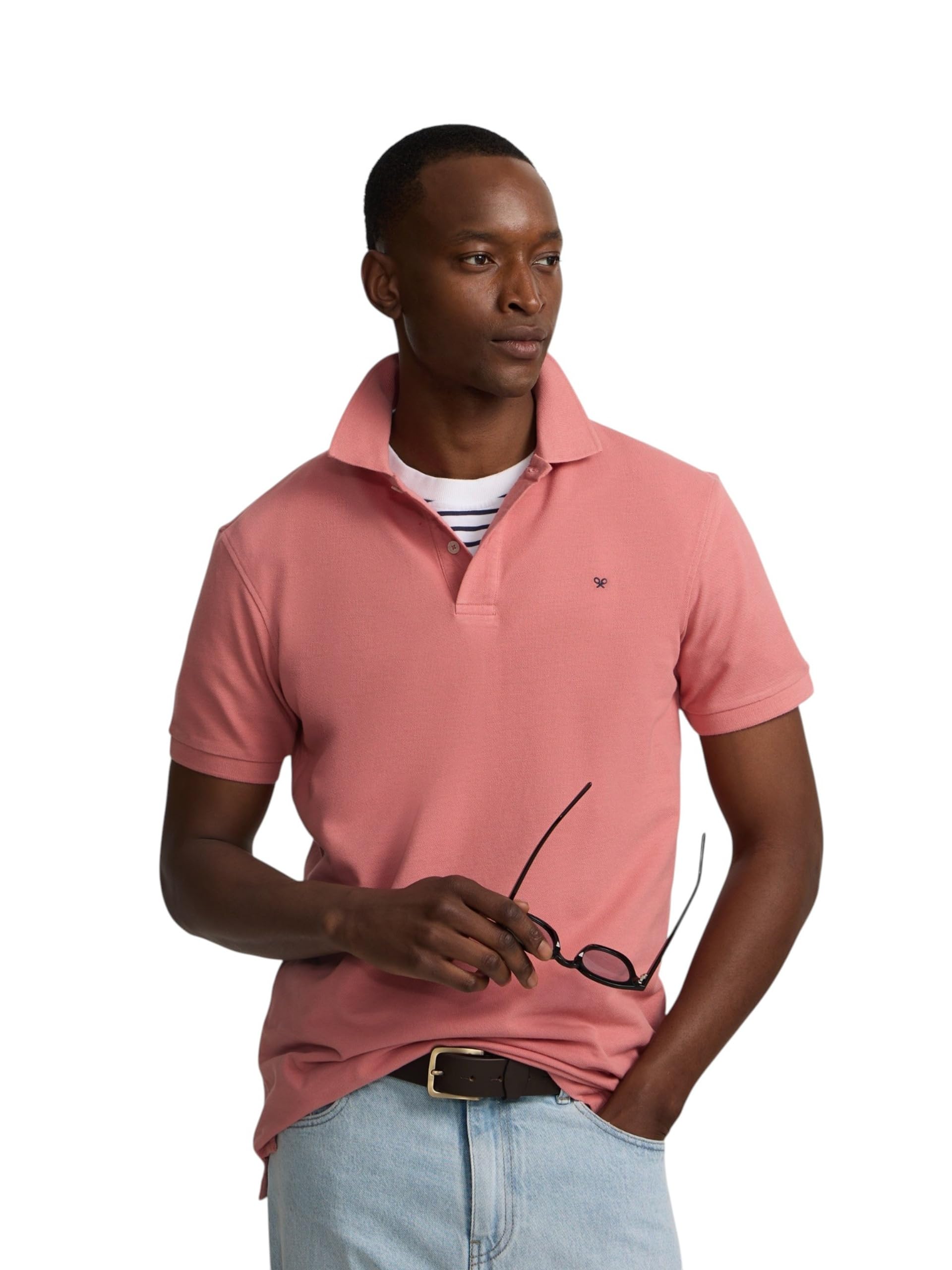 SILBON Classic Plain Polo Shirt, Coral Garden, S-4XL